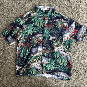 Vintage Honolua Surf Co. Men's Large Button Up Paradise Island Hawaiian Shirt